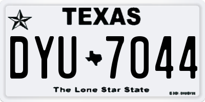 TX license plate DYU7044