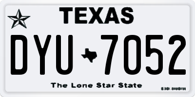 TX license plate DYU7052