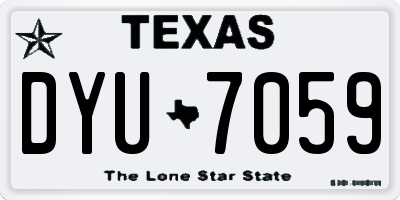 TX license plate DYU7059