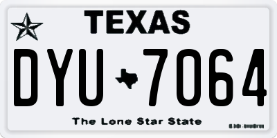 TX license plate DYU7064