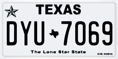 TX license plate DYU7069