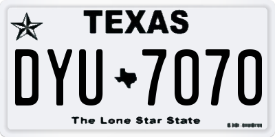 TX license plate DYU7070