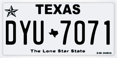 TX license plate DYU7071