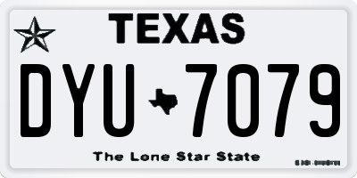 TX license plate DYU7079