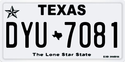 TX license plate DYU7081