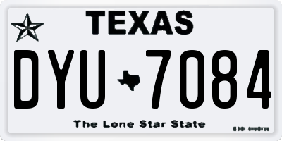 TX license plate DYU7084