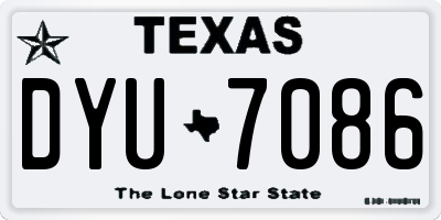 TX license plate DYU7086