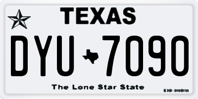 TX license plate DYU7090