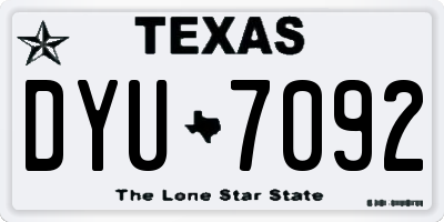 TX license plate DYU7092
