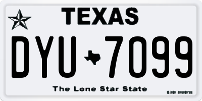 TX license plate DYU7099