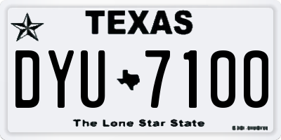 TX license plate DYU7100