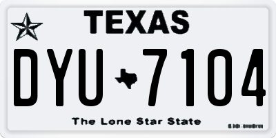 TX license plate DYU7104