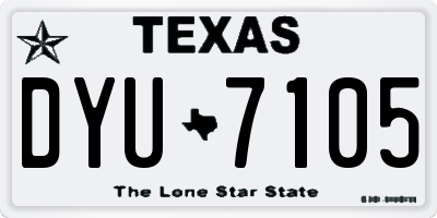 TX license plate DYU7105