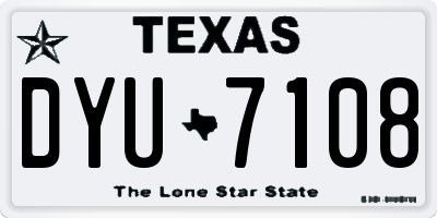 TX license plate DYU7108