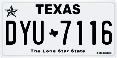 TX license plate DYU7116