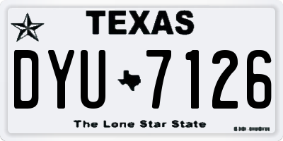 TX license plate DYU7126