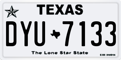 TX license plate DYU7133