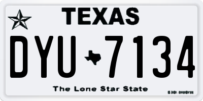 TX license plate DYU7134