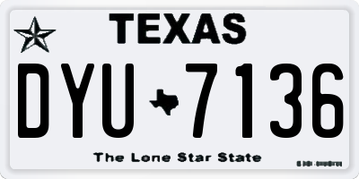 TX license plate DYU7136
