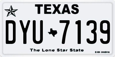 TX license plate DYU7139