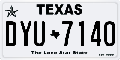TX license plate DYU7140