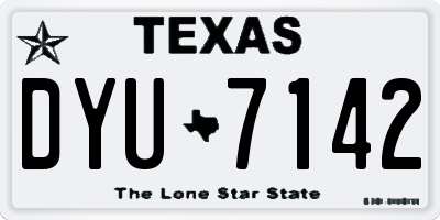 TX license plate DYU7142