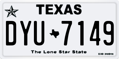 TX license plate DYU7149