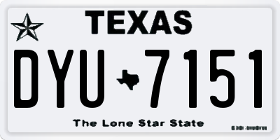 TX license plate DYU7151
