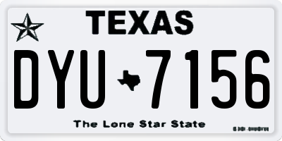 TX license plate DYU7156