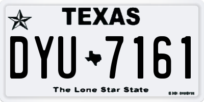 TX license plate DYU7161