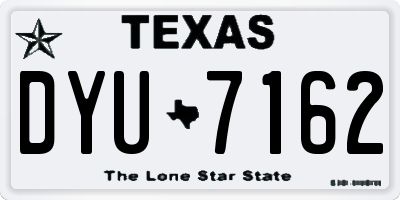 TX license plate DYU7162