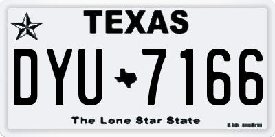 TX license plate DYU7166