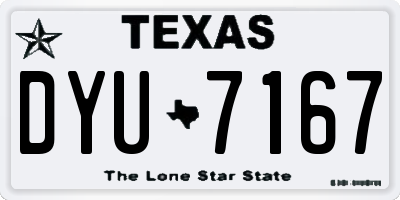 TX license plate DYU7167
