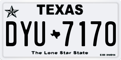 TX license plate DYU7170