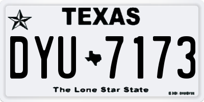 TX license plate DYU7173