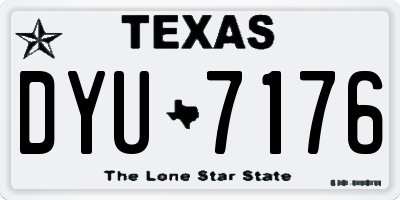 TX license plate DYU7176