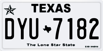TX license plate DYU7182