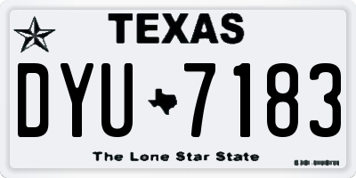 TX license plate DYU7183