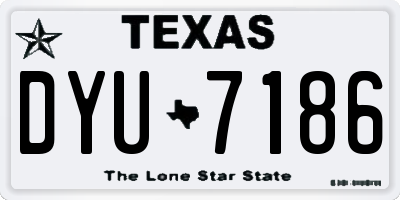 TX license plate DYU7186