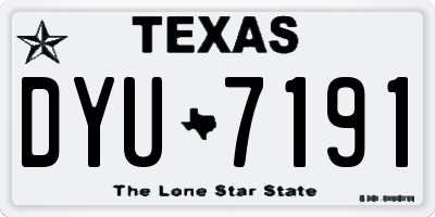 TX license plate DYU7191