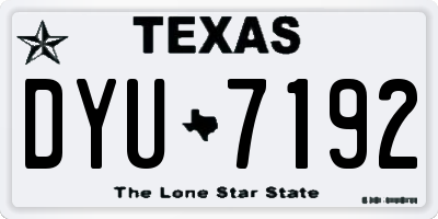 TX license plate DYU7192