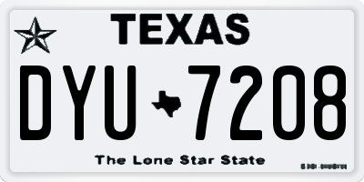 TX license plate DYU7208