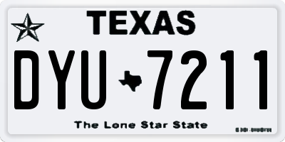TX license plate DYU7211