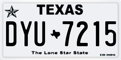 TX license plate DYU7215