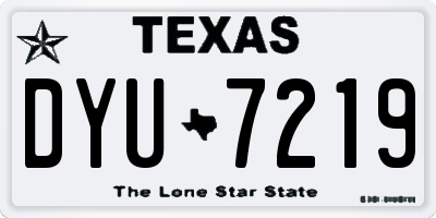 TX license plate DYU7219