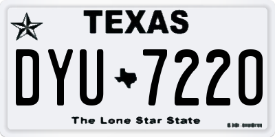 TX license plate DYU7220