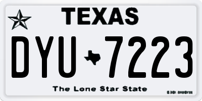 TX license plate DYU7223