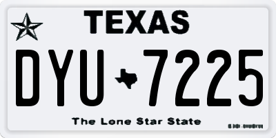 TX license plate DYU7225