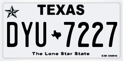 TX license plate DYU7227