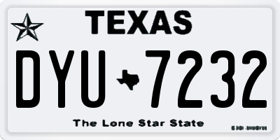 TX license plate DYU7232